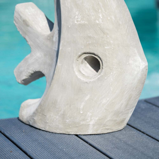 Sculpture moderne jardin poisson petit modèle gris 50 cm