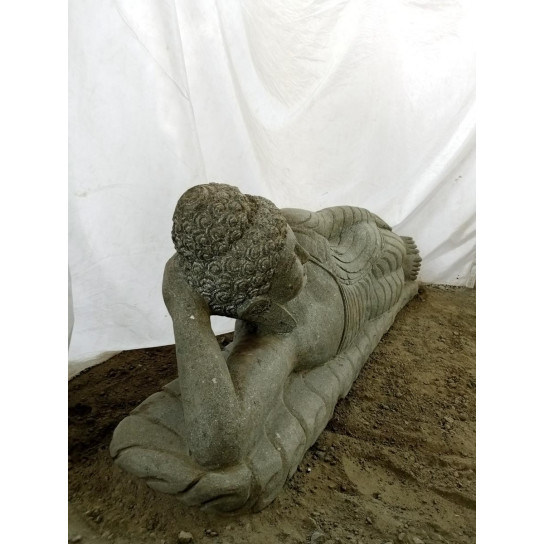 Statue bouddha couché en pierre naturelle 1 m 50