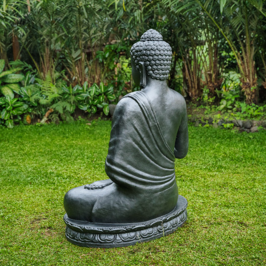 Statue de bouddha assis noir 150cm