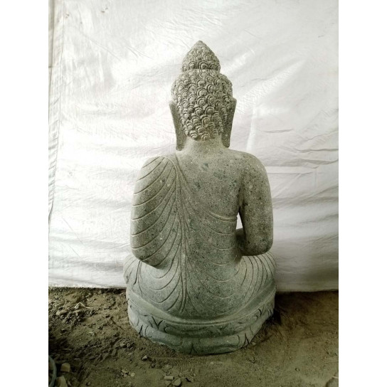 Statue de bouddha pierre offrande bol 80 cm