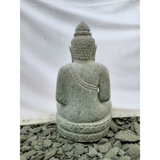 Statue de bouddha sukothai pierre volcanique position offrande jardin zen 50 cm