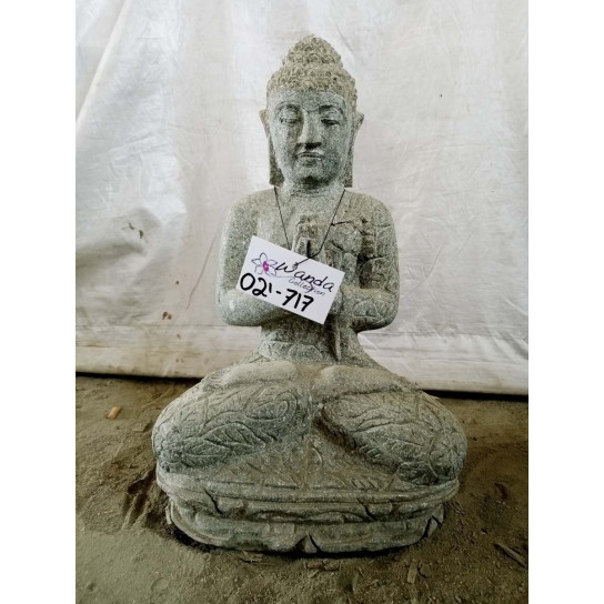 Statue de jardin bouddha assis position prière 50 cm