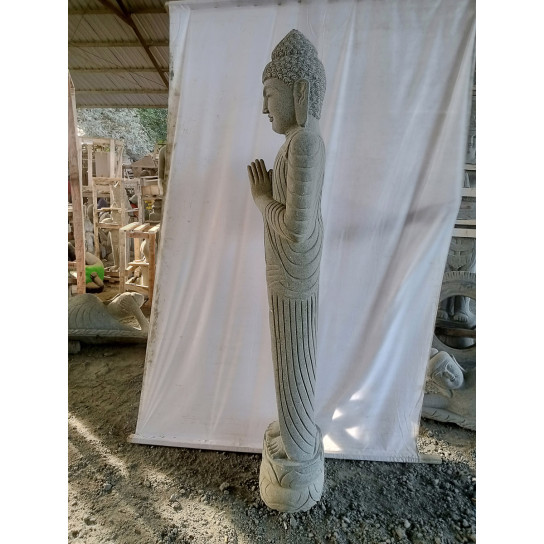 Statue de jardin bouddha debout prière de 2 m