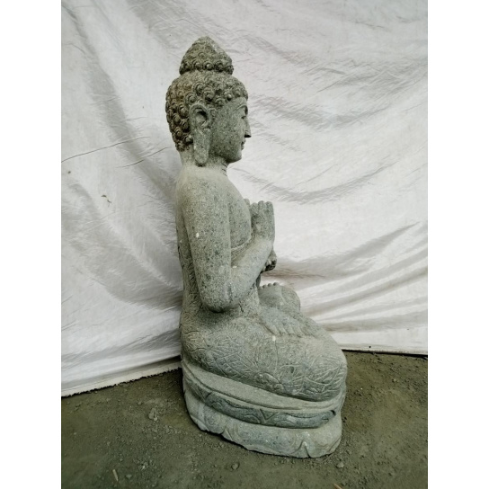 Statue de jardin bouddha en pierre position chakra 80 cm