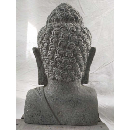 Statue de jardin buste de bouddha exterieur zen 40 cm