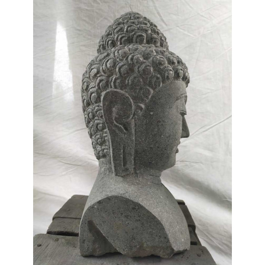Statue de jardin buste de bouddha exterieur zen 40 cm