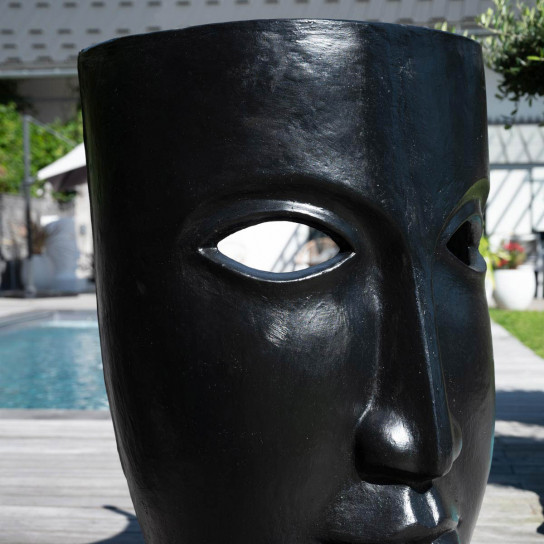 Statue de jardin design visage noir 120cm