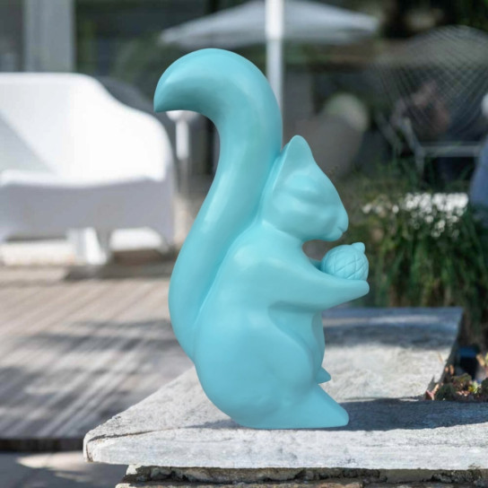 Statue de jardin écureuil  turquoise 64 cm