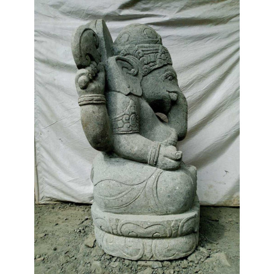 Statue de jardin en pierre ganesh extérieur 100 cm