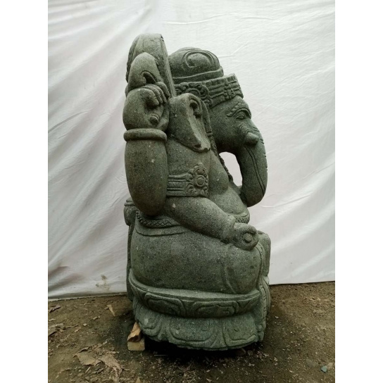 Statue de jardin en pierre ganesh indouhisme jardin zen 1m