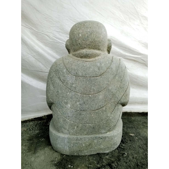 Statue de jardin en pierre happy bouddha 60 cm