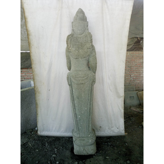 Statue de jardin en pierre naturelle verseuse d'eau déesse dewi de 2 m