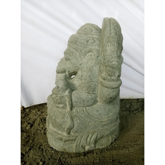 Statue de jardin extérieur en pierre ganesh de 50 cm
