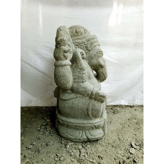 Statue de jardin extérieur en pierre ganesh de 50 cm