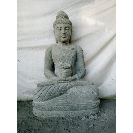 Statue de jardin zen bouddha assis bol 100cm