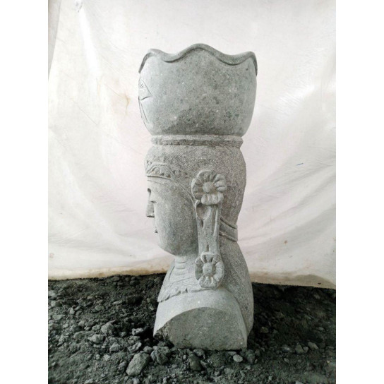 Statue déesse balinaise en pierre deco zen 80 cm