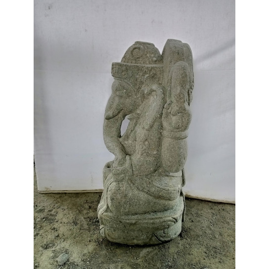 Statue du dieu ganesh en pierre volcanique 80 cm