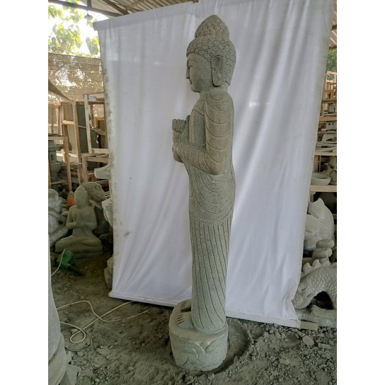 Statue en pierre bouddha debout chakra 2 m