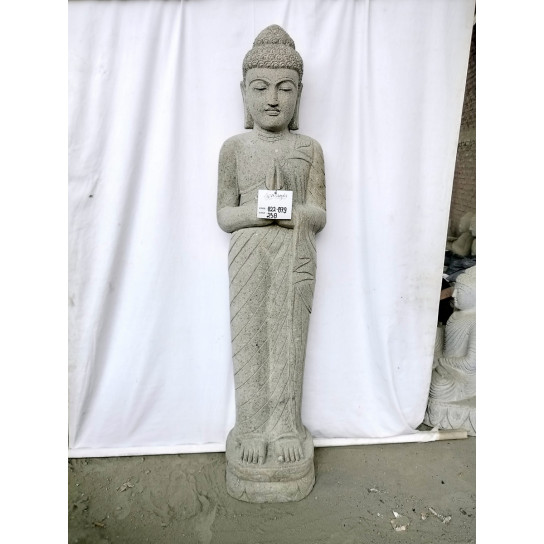 Statue en pierre bouddha debout prière 1m50