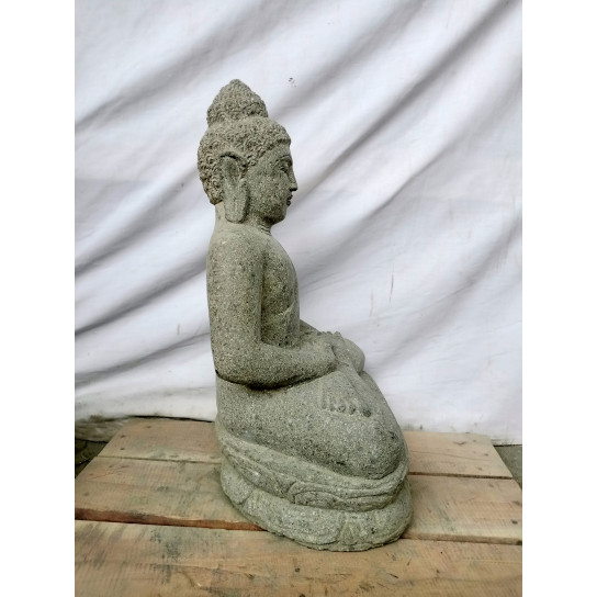 Statue en pierre bouddha position méditation 50 cm