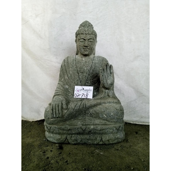 Statue en pierre de bouddha position méditation jardin 50 cm