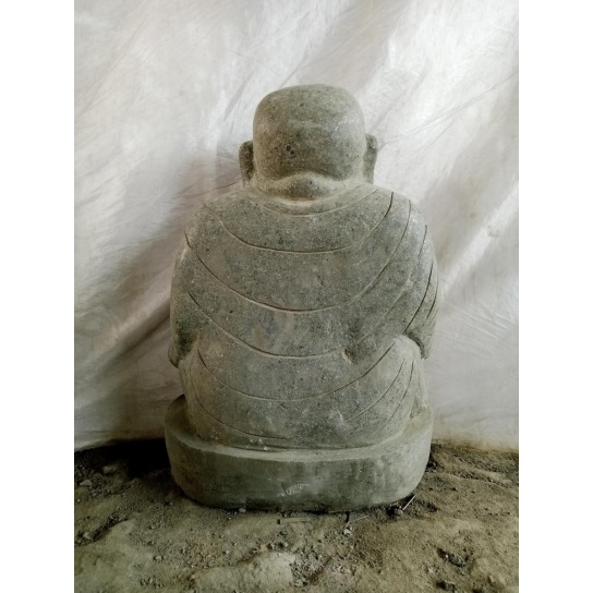 Statue en pierre de lave happy bouddha 60 cm