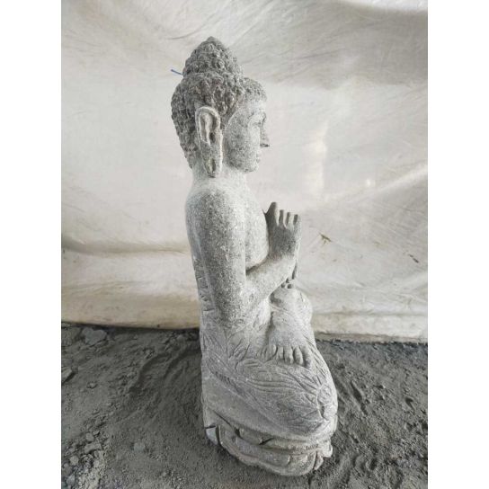 Statue en pierre jardin exterieur bouddha position chakra 50 cm