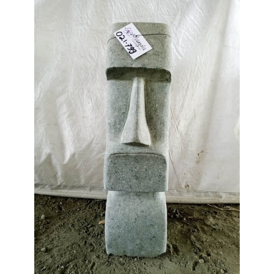 Statue en pierre naturelle moai jardin zen 60 cm