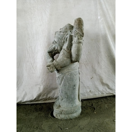 Statue en pierre volcanique ganesh debout indouhisme 80 cm