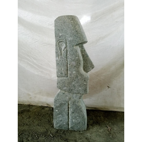 Statue en pierre volcanique île de pâques moaï 60 cm