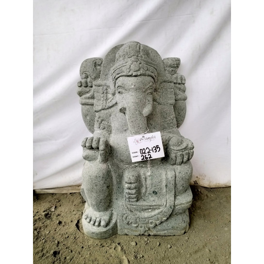 Statue en pierre volcanique jardin Ganesh 60 cm