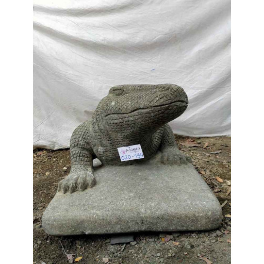 Statue extérieure dragon de komodo en pierre 120 cm