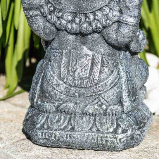 Statue ganesh 40cm noir gris