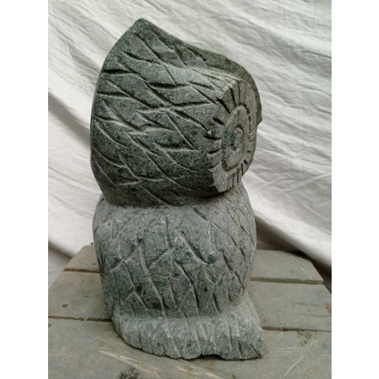 Statue hibou en pierre naturelle 30 cm