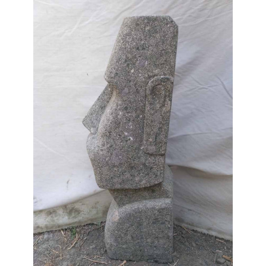 Statue en pierre volcanique île de Pâques moaï 60 cm