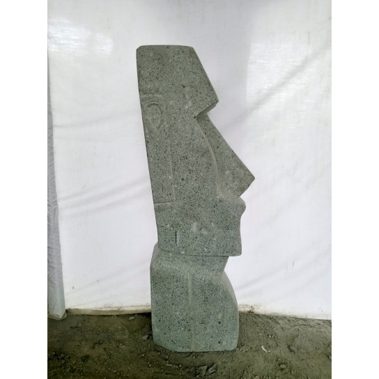Statue île de pâques moaï en pierre naturelle 100 cm