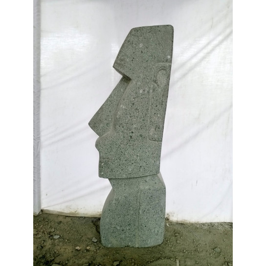 Statue île de pâques moaï en pierre naturelle 100 cm