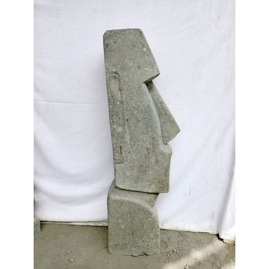 Statue île de pâques moaï en pierre naturelle 100cm