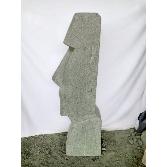Statue île de pâques moaï en pierre naturelle 120 cm