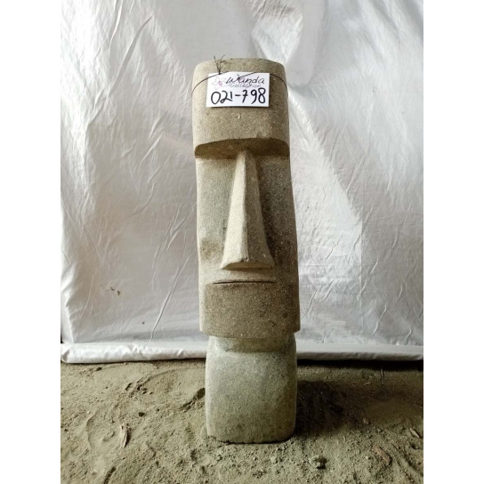 Statue île de pâques moaï en pierre naturelle 60 cm