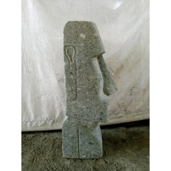 Statue île de pâques moaï pierre naturelle 60 cm