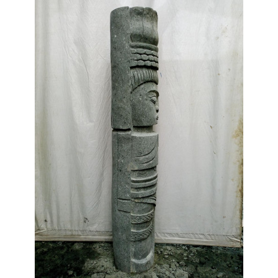 Statue jardin tiki inka en pierre volcanique 150cm