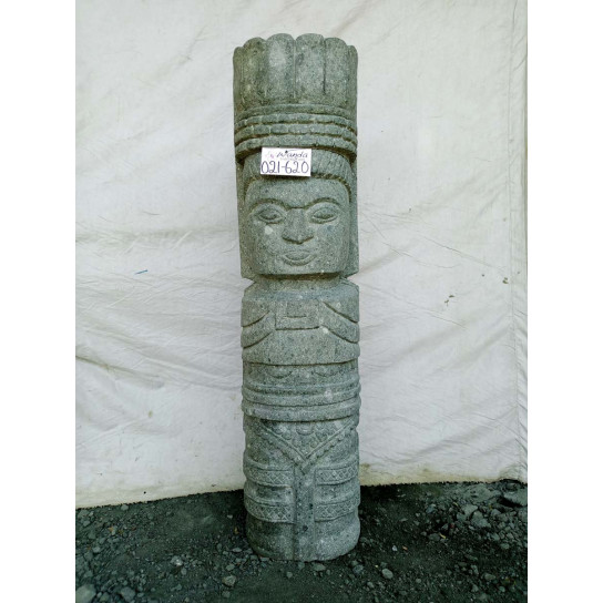 Statue jardin tiki inka en pierre zen 100cm