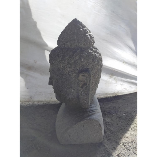 Statue jardin zen exterieur buste de bouddha 40 cm
