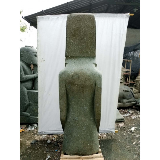 Statue jardin zen moai de l'ile de pâques en pierre naturelle 200 cm