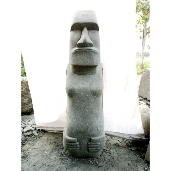 Statue moai zen garden standing in volcanic stone 150cm