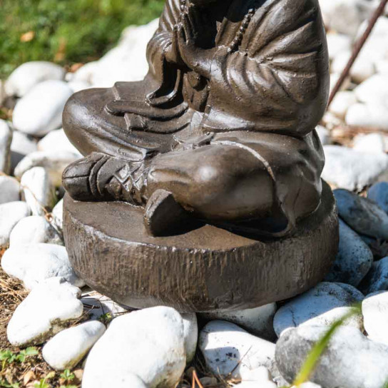 Statue moine shaolin brun antique 40 cm
