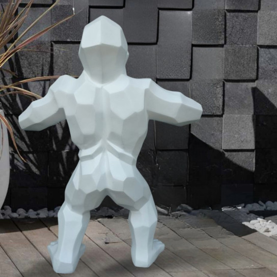 Statue origami gorille blanc 80 cm