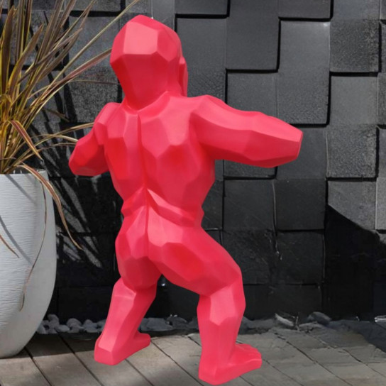 Statue origami gorille rouge 80 cm