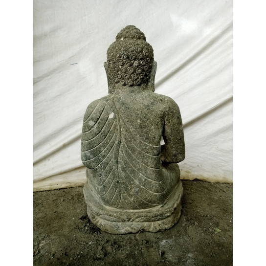 Statue de jardin zen bouddha pierre offrande bol 50 cm